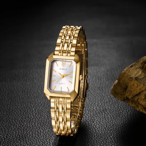Women's Bracelet Square Watches – Gold Silver Stainless Steel Strap Analog Quartz Elegant Wrist Watches