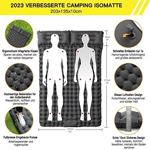 Doppel-Isomatte Hoyocampgo für Camping und Outdoor-Aktivitäten