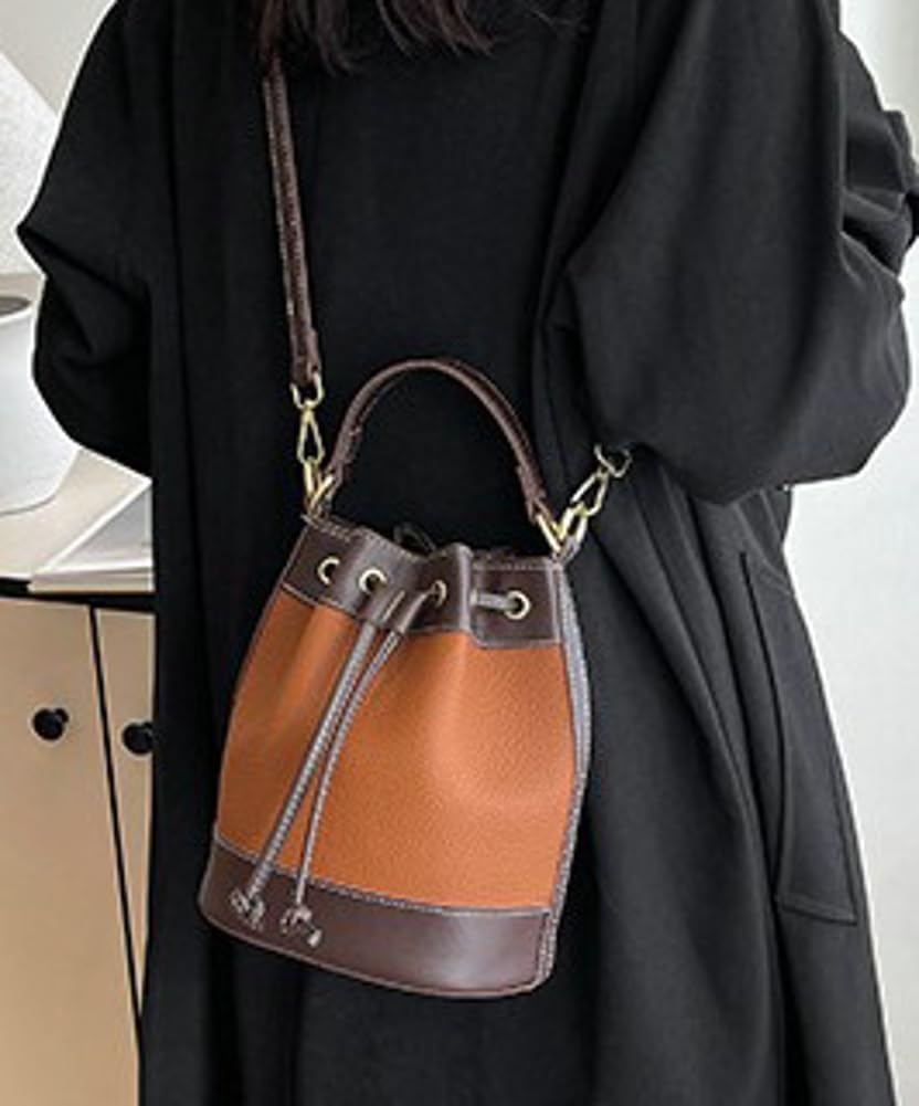 Women’s Retro Bucket Bag Chic Drawstring Hobo Purse with Adjustable Strap Lightweight Shoulder Bag for All Seasons - Image 6