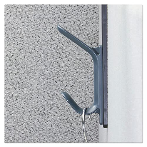 Universal 08607 Recycled Cubicle Double Coat Hook, Plastic, Charcoal #TOP2
