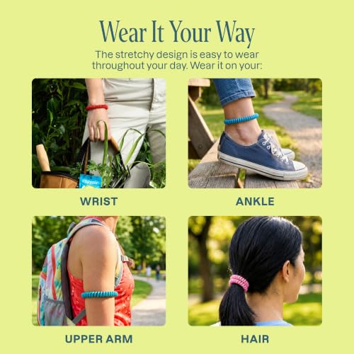 Image of Cliganic 10 Pack Mosquito Repellent Bracelets for Adults & Kids (Rainbow Colors) - Natural DEET-Free Bands, Individually Wrapped
