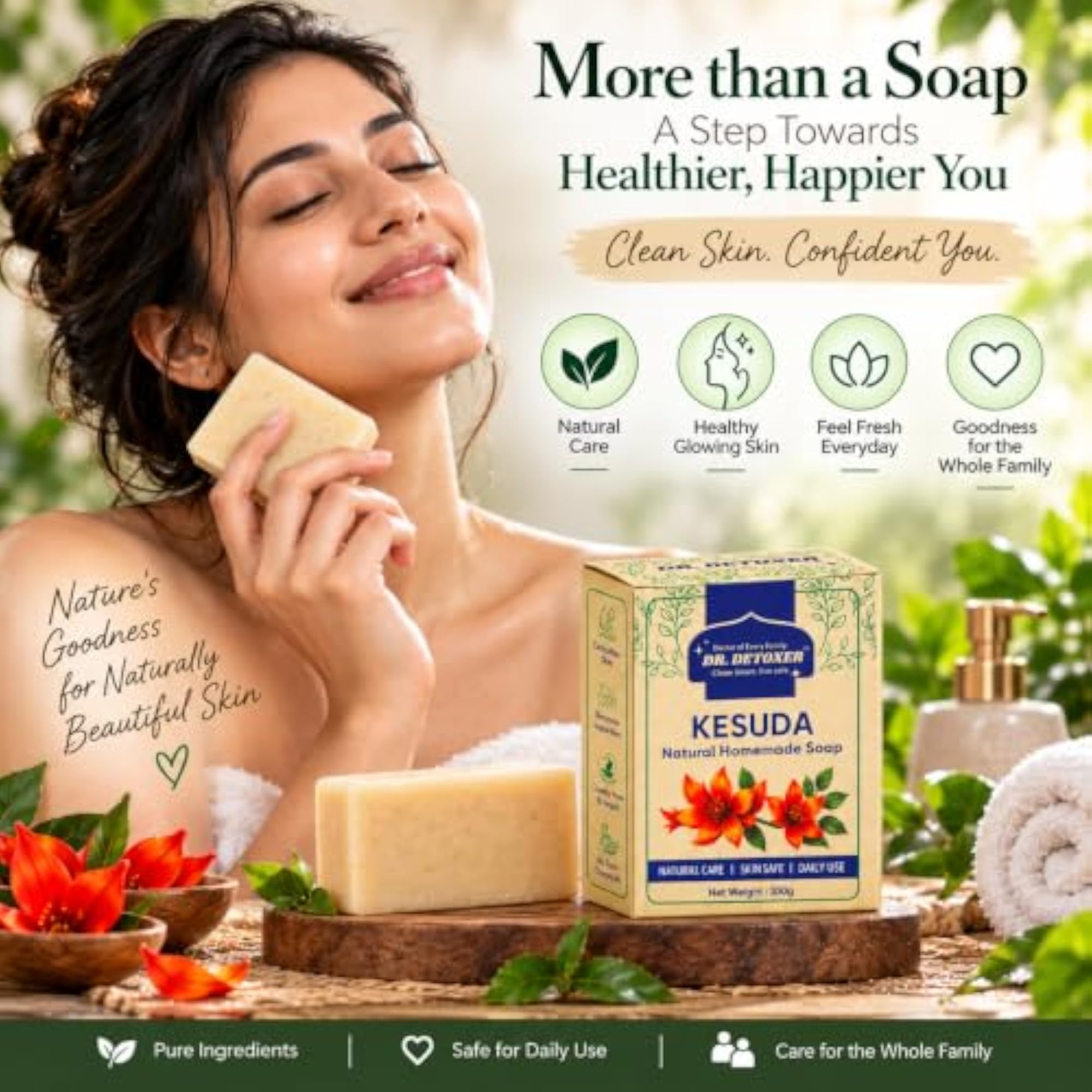 Natural Homemade Herbal Bath Soap Bar, Daily Use Cleansing for All