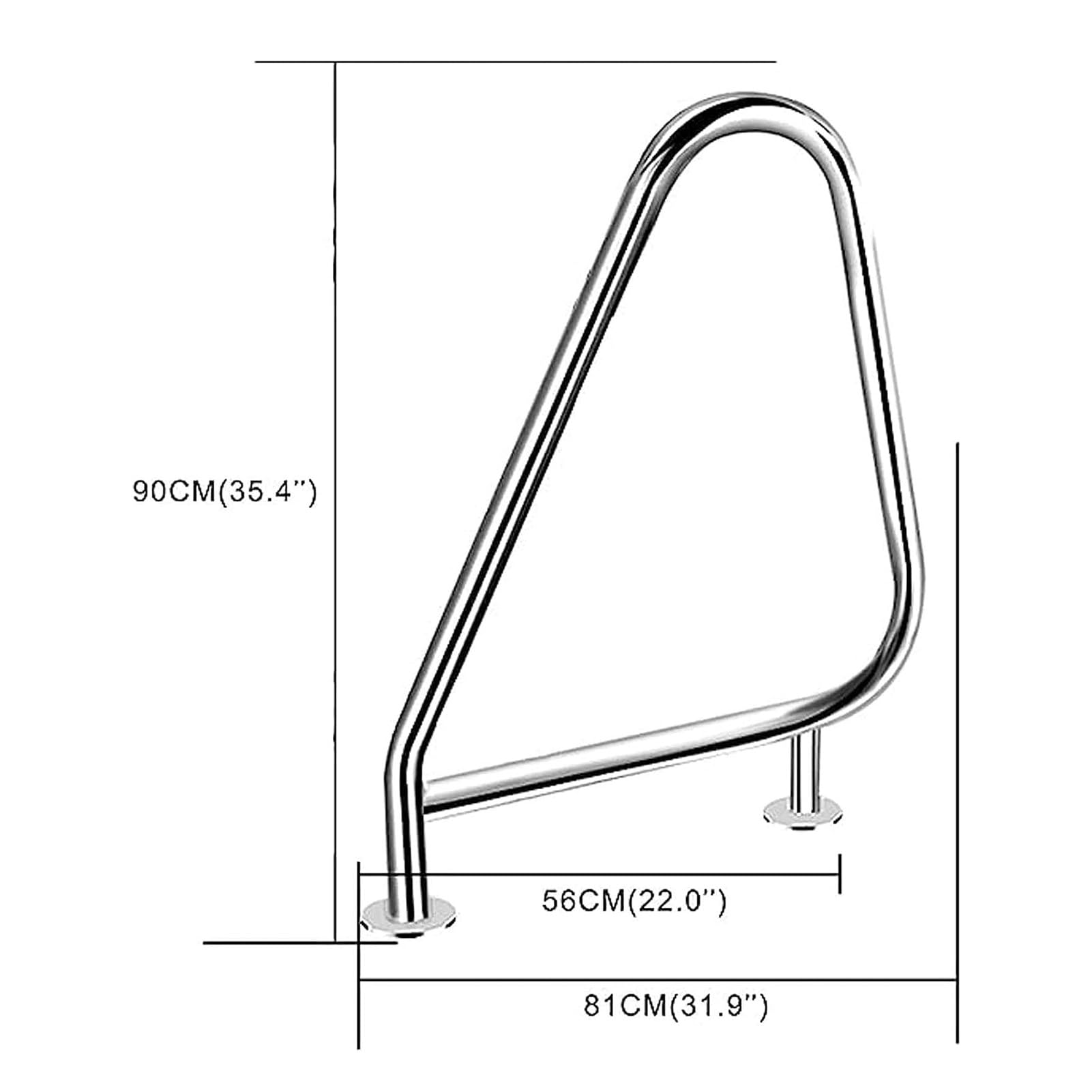 Riel para piscina, barandillas para terrazas de acero inoxidable 304, barandilla para piscina, pasamanos para piscina, mango de seguridad plateado a prueba de herrumbre, pasamanos humanizado