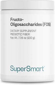 Supersmart Fructo Oligosaccharides Powder Prebiotics FOS - Oligofructose Inulin - Fiber Supplement | Non-GMO & Gluten Free - 200 g