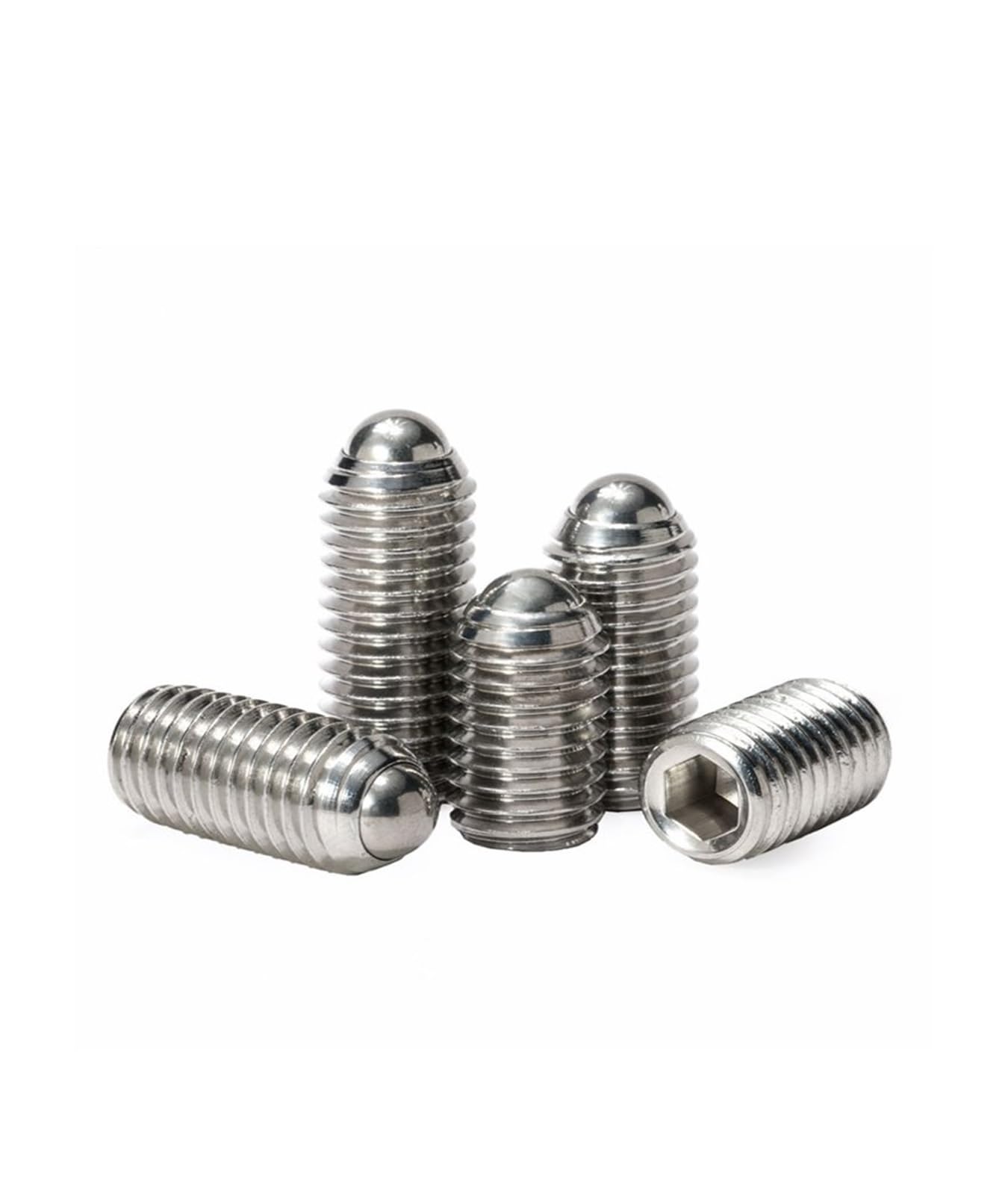 304 Stainless Steel Hex Ball Plunger Set Screw | Silver M2.5-M16 for Positioning: Stainless Steel Hex Socket Ball Plunger Set Screws(55MM-M6)