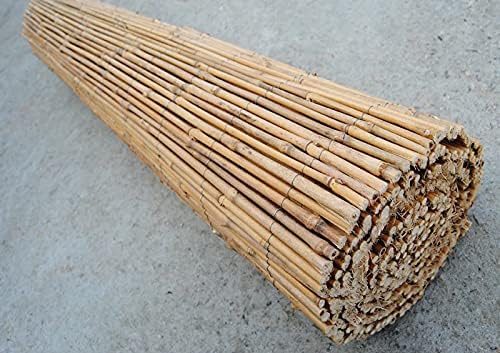 Abaseen Extra Thick Natural Peeled Reed Fence, Garden Screening Fence Panels, Privacy & Protective Screening Roll for Outdoor Wind and Sun Protection (8mm-10mm Thickness)