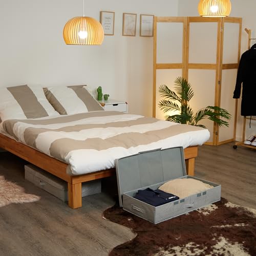 Rangement sous lit contre le désordre lot de 2 boîtes plates 50L - 3