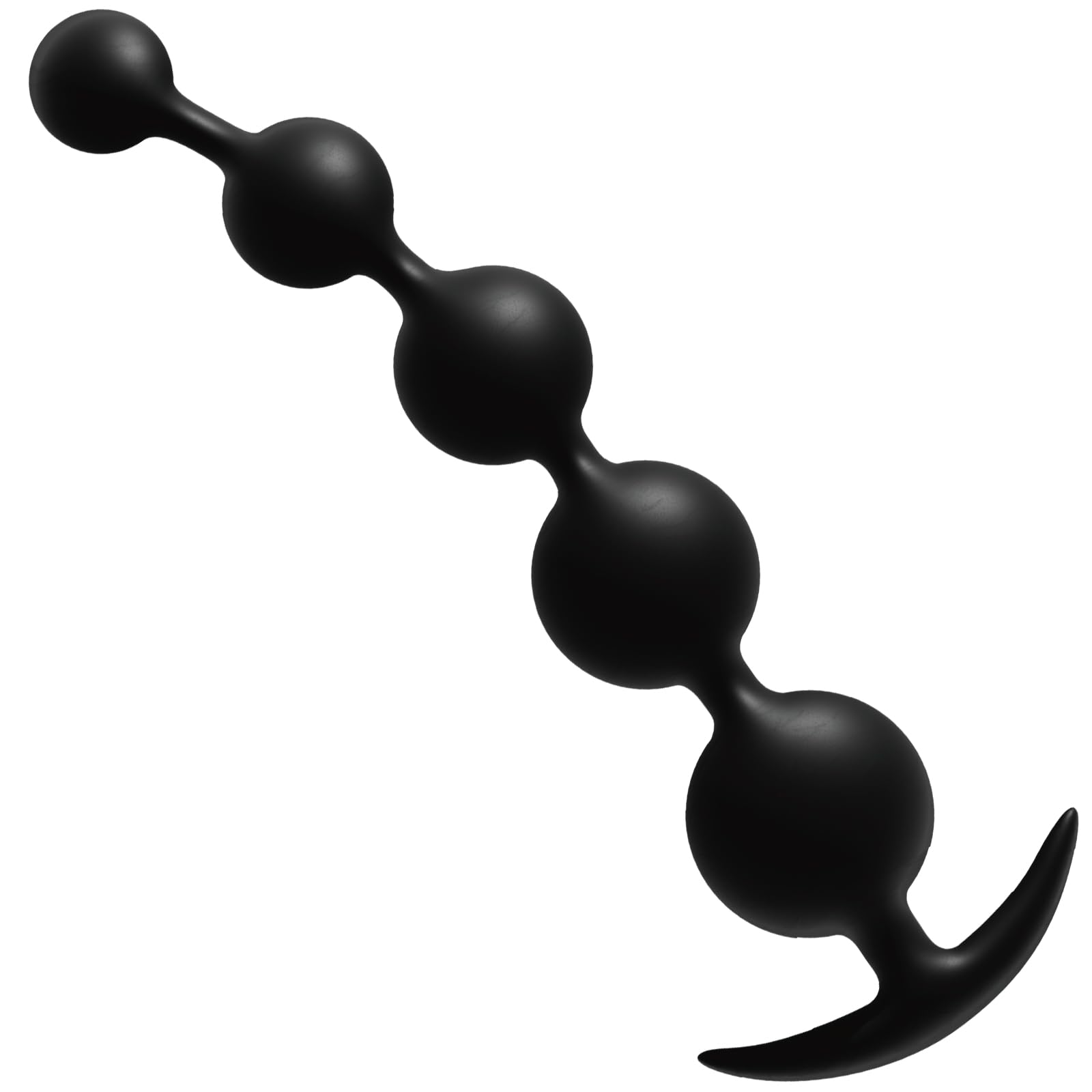 AMAZBEE Bolas Anales de silicona con bolas de diferentes tamaños Pliable & skin friendly anal beads sex toy with narrow flared base butt plug dildo for men women black (5 Bead)