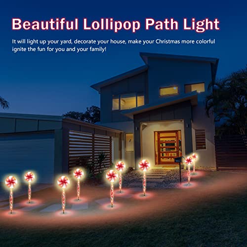 Christmas Lollipop Path Lights - 3 Pack 25" 60 Led Illuminated Candy Cane Decorative Lights With 8 Lighting Patterns Waterproof String Insert For Holiday Lawn Patio Sidewalk Marker Decoration #TOP5
