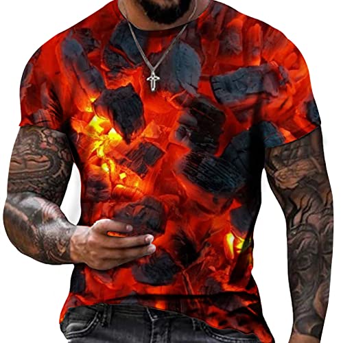 Muscularfit Men's Casual 3D Print Short Sleeve Shirt for Summer 2023