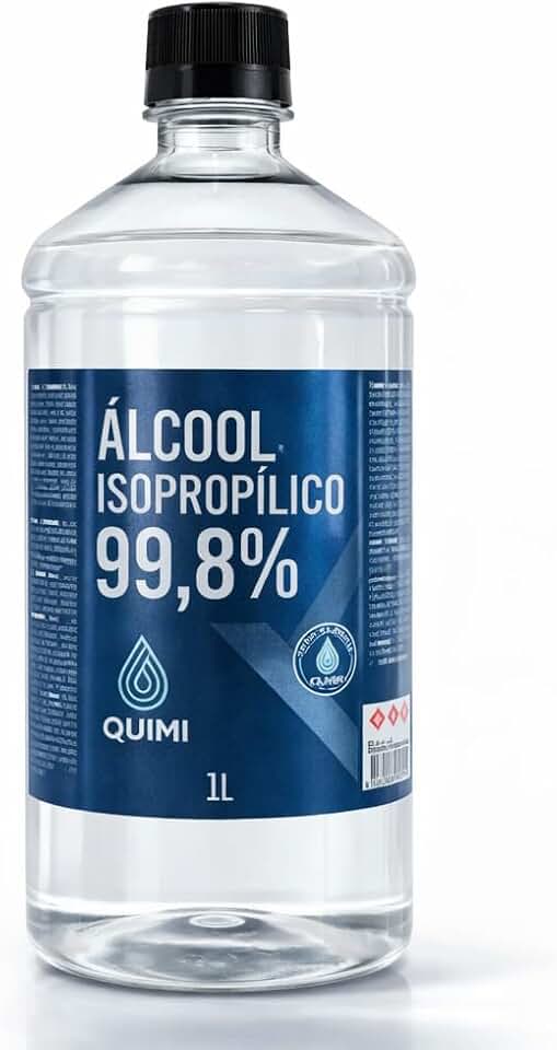 Álcool Isopropílico 99,8% 1L Para Limpeza Profissional De Telas, Placas, e Componentes Eletrônicos Quimi