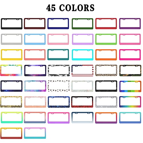 2 Pack Custom Personalized License Plate Frame Make Your Own License Plate Frame with Text Customized Aluminum Car Tag Holder 6.3x12.3 - Thumbnail 3