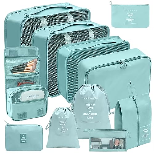 Accesorios, Video Games Juego de 11 de Organizador de Viaje para Maletas, Organizadores de Equipaje Cubos Impermeable Bolsas de Almacenamiento Plegable Bolsas de Viaje para Ropa y...