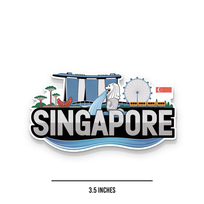 Image of Singapore 03 Fridge Magnets, Glossy Finish, Stylish Magnet for Fridge, Wardrobe & Metal Surfaces