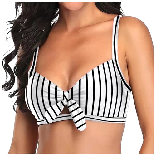 Bañadores Mujer Reductores Sujetador Estilo Bandeau Para Mujers Sujetador De Color Liso Elástico Bikini Top Parte Superior De Bikini Para Mujers Top De Bikini Con Relleno Liso Para Mujers Bikini