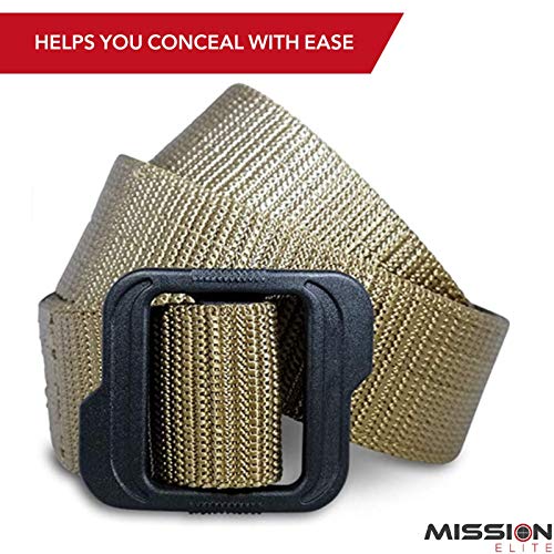 Mission Elite Tactical Belt, 1.5-Inch Nylon Gun Belts For Men, 2-Ply Edc Belt With Adjustable Plastic Buckle #TOP2