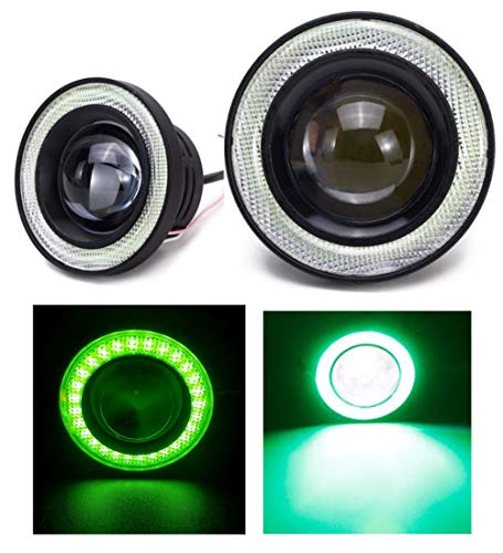 Kstyle グリーン 2.5 LED フォグランプ 汎用 イカリング 付き 30w 高性能 COB 防水 左右 2個 セット ハイフラ防止抵抗 ハイフラ防止 ハロゲンバルブ ハブモーター ハーネス 発電機 ハイフラ 背低 10a ヒューズ電源 ヒューズボックス ヒーター 日野 80mm ポータブルナビ 風力発電 フラッシュ フォグランプリレー 50mm
