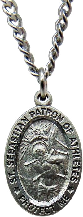 Westmon Works St Sebastian Pewter Medal Saint Gift Set with Baseball Prayer Card Boxed3