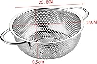 Vista 2 de BESTonZON Cestas de metal Cestas de plástico de frutas de plástico Colador inoxidable Freír ensalada Cuenco de lavado de frutas y verduras Cesta