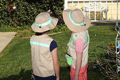 Kids Safari Floppy Bucket Hat Outdoor Adventure, Adjustable Head Band, Wide Brim, Chin Strap & Mesh Ventilation Panels3