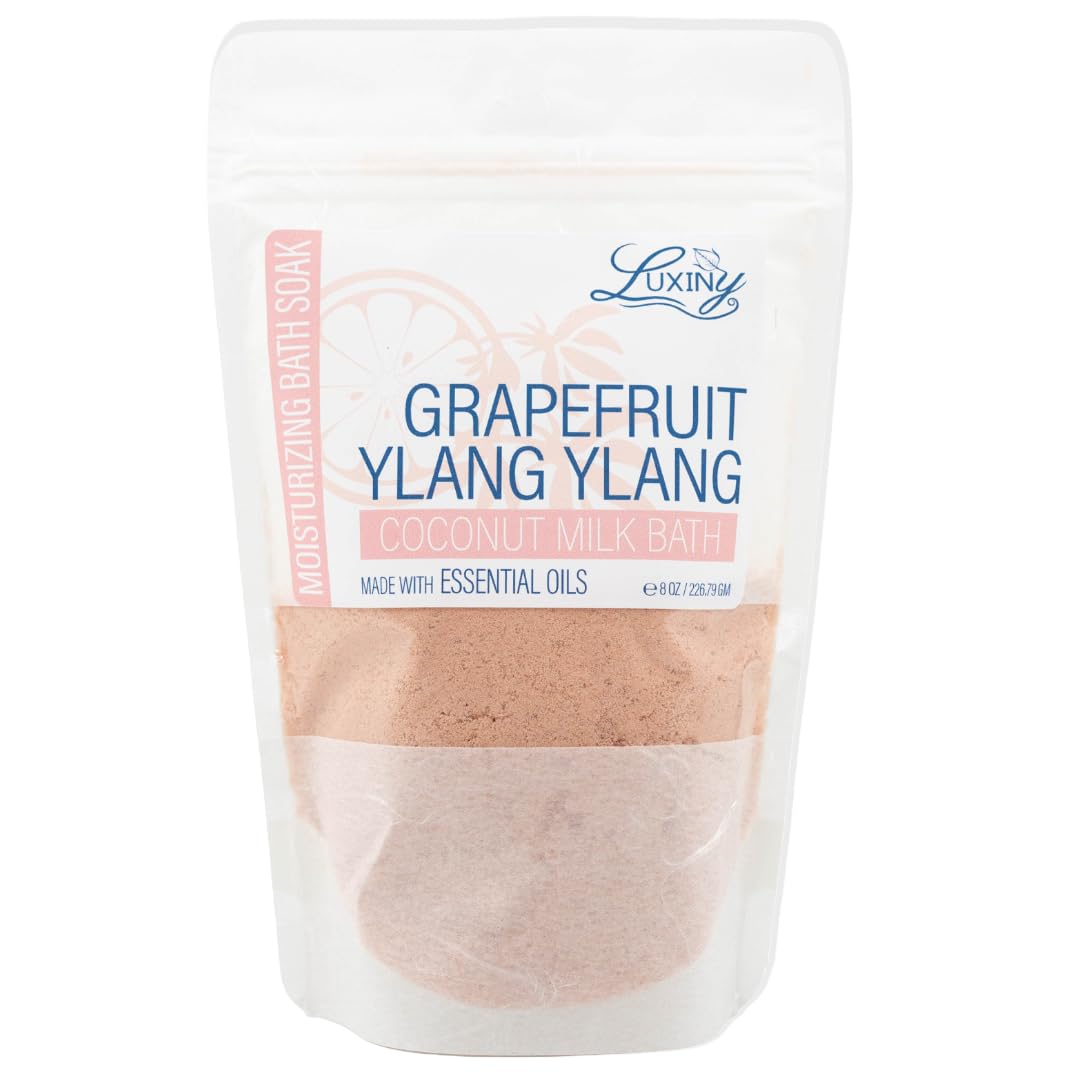 Luxiny Vegan Milk Bath Soak Made with Moisturizing Coconut Milk Powder & Sweet Almond Oil for a Bath Bomb Dust Soothing Fizz & Relaxing Soak, 8 oz. (