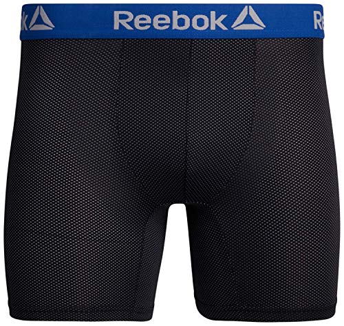 Reebok Men's Boxer Briefs – 3 Pack Performance Mens Underwear Boxer Briefs with Fly Pouch - Athletic Underwear for Men (S-XL), Size Large, Navy/Charcoal/Black3