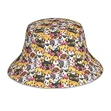 Protección UV Sombrero De Sol De Playa,Impresión De Dibujos Animados De Gato Lindo Gorro De Pescador Ligero Sombrero De Cubo para Viaje Hombre Cumpleaños