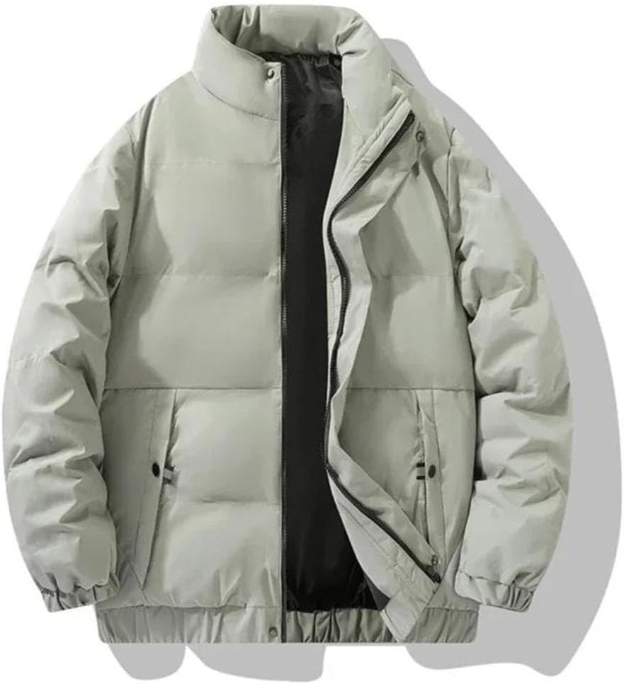 Men's Down Cotton Padded Jacket Stand Up Collar Thickened Coat Winter Loose Cold Proof Warm Bread Jacket