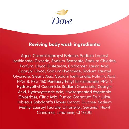Dove Advanced Care Reviving Body Wash Body Cleanser shower gel with pomegranate & hibiscus extracts for instantly lotion-soft skin 6x 400 ml - Image 8