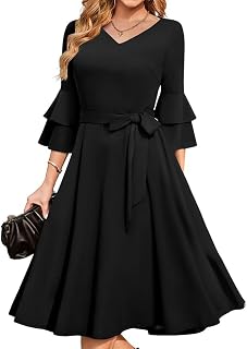 Women's Cocktail a Line Summer Dress High Waist Solid Color Prom Work Party Maxi Dress