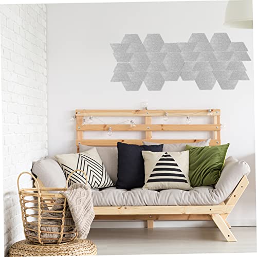 Vaguelly 12 piezas Paneles acústicos triangulares adhesivos grises para absorción de sonido y decoración de pared para dormitorio y estudio miniatura 5