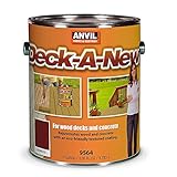 Anvil Deck-A-New Rejuvenates Wood & Concrete Decks Premium Textured Resufacer, Redwood, 1 Gallon
