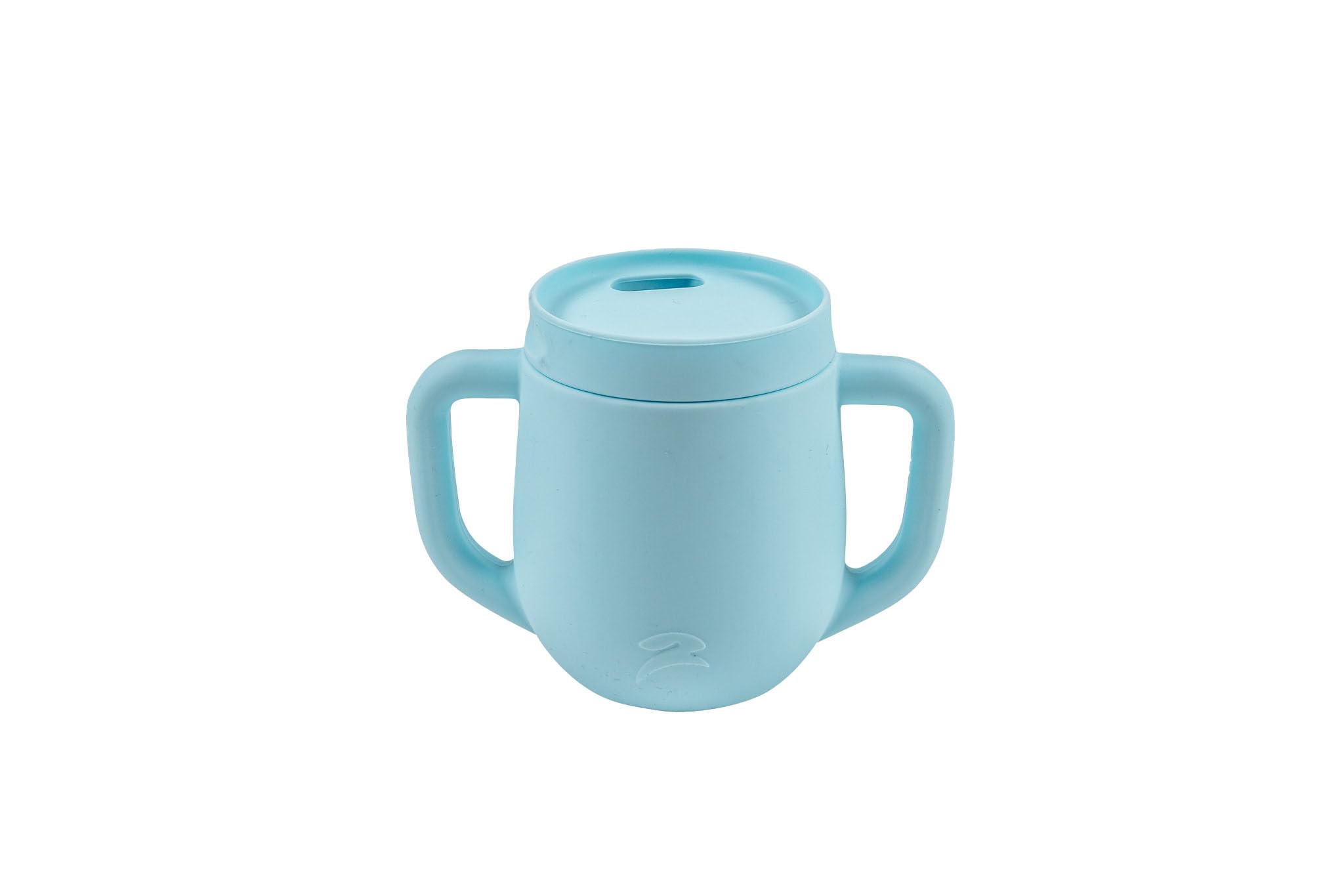 Little Leaps 3-in-1 Silicone Training Cup with Straw & Lid - Baby Led Weaning Transition Sippy Cups for 6+ Month Old - Spill Proof Training Cup for Baby - BPA-Free Transition Sippy Cups (Sky Blue)