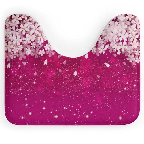 U型 トイレマット 桜 サクラ 和柄 和風 バスマット 足ふきマット バスルームマット U型トイレマット 滑り止め 吸水 静音 抗菌 洗える おしゃれ