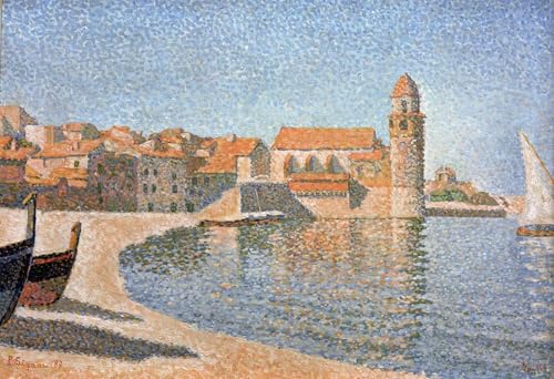 Image sur Toile Art Imprimé Signac Vue de Collioure Décoration Maison 60x90
