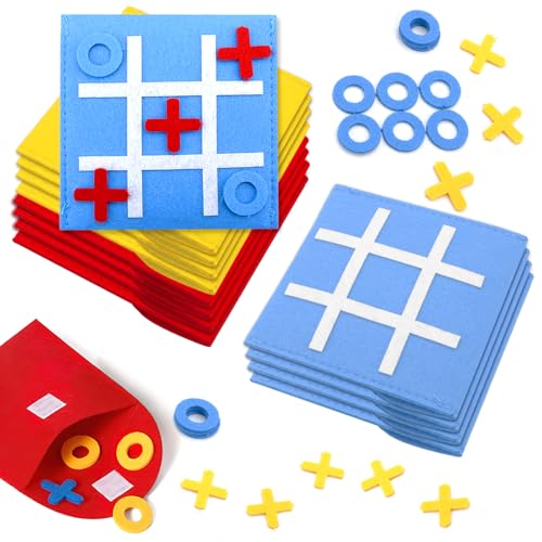VOSSOT - VOSST Tic Tac Toe - Jeu de société pour enfants et familles - Mini jeu en feutre - Tic Tac Town