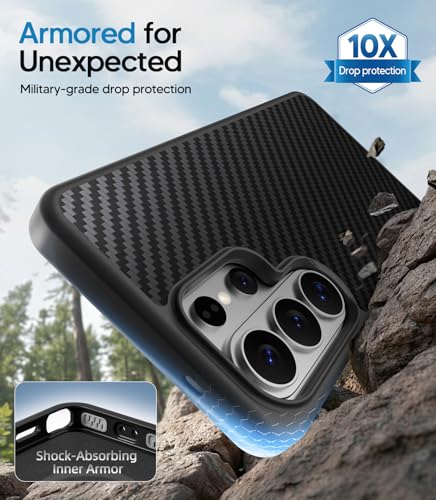 HelloDeere for Samsung Galaxy S26 Ultra Case, Compatible with MagSafe, Shockproof Military-Grade Protection, Wireless Charging Friendly, Magnetic Phone Case for Samsung Galaxy S26 Ultra, Carbon Fiber — view 2