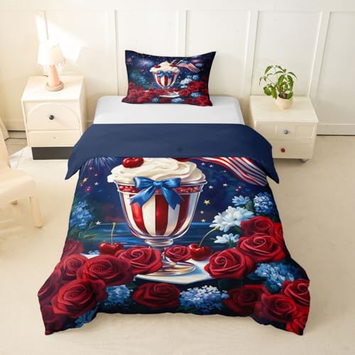 Castle Fairy Cute Dessert Kids Duvet Cover Set Toddler Size,Romantic