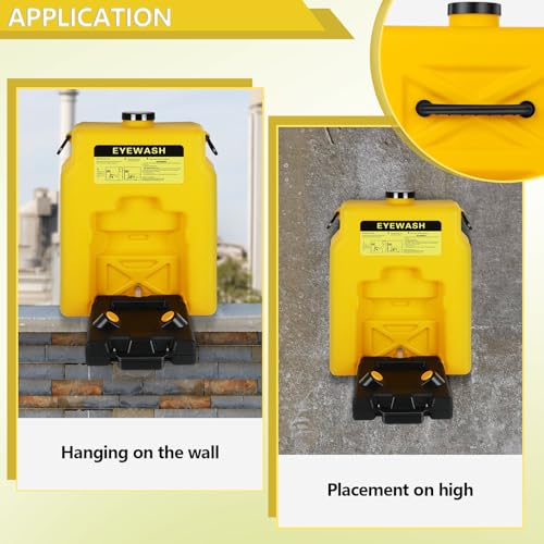 Image of Portable Eye Wash Station OSHA Approved, 14 Gallon Wall Mounted Eyewash Stations, Dual Spray Emergency Eye Wash Station Lasting for 15 Minutes, First Aid Eyewash Units, Eyes Irrigation Equipment