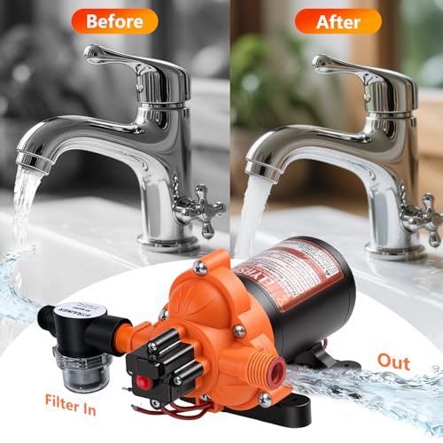 Image of Upgraded 33-Series 12V 3.0 GPM, 45 PSI Self-Priming Water Pressure Pump