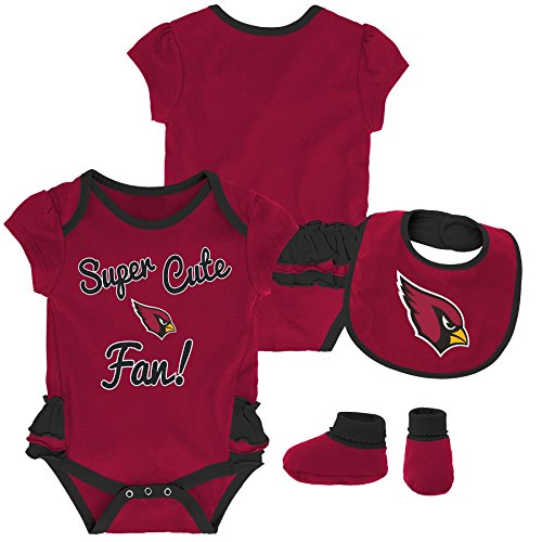 Outerstuff NFL NFL Arizona Cardinals Newborn & Infant Mini Trifecta Bodysuit, Bib, and Bootie Set Cardinal, 24 Months