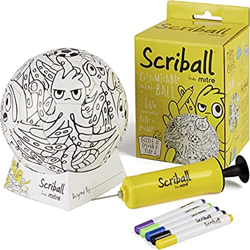 Mitre Kinder Scriball personaliseerbare mini-voetbal Mit Filzstiftsortiment, Oobil, Einheitsgröße EU