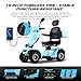 Heavy Duty Electric Mobility Scooter, 800W All Terrain 4 Wheel Powered Scooters for Seniors and Adults, Handicap Scooter for Travel with Long Range Battery (Blue)