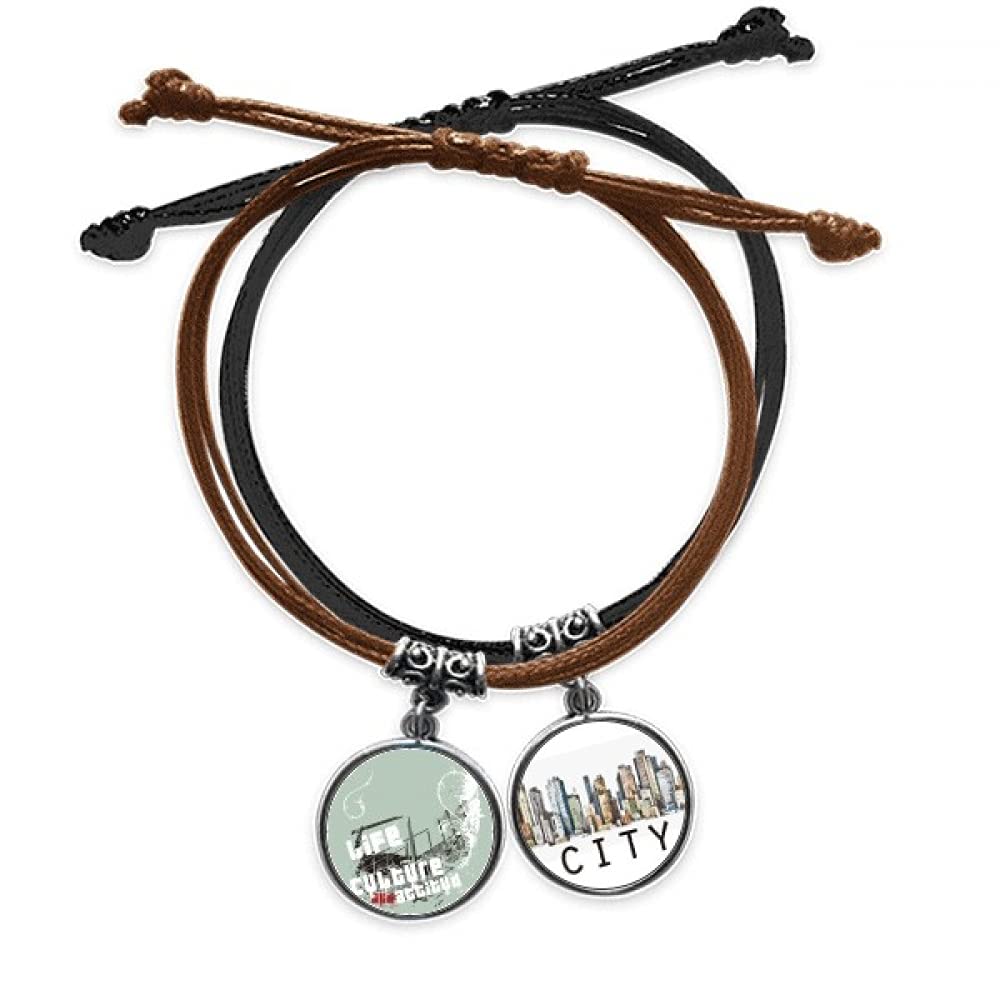 Bracelet graffiti en cuir chaîne de main et corde de rue Sidi