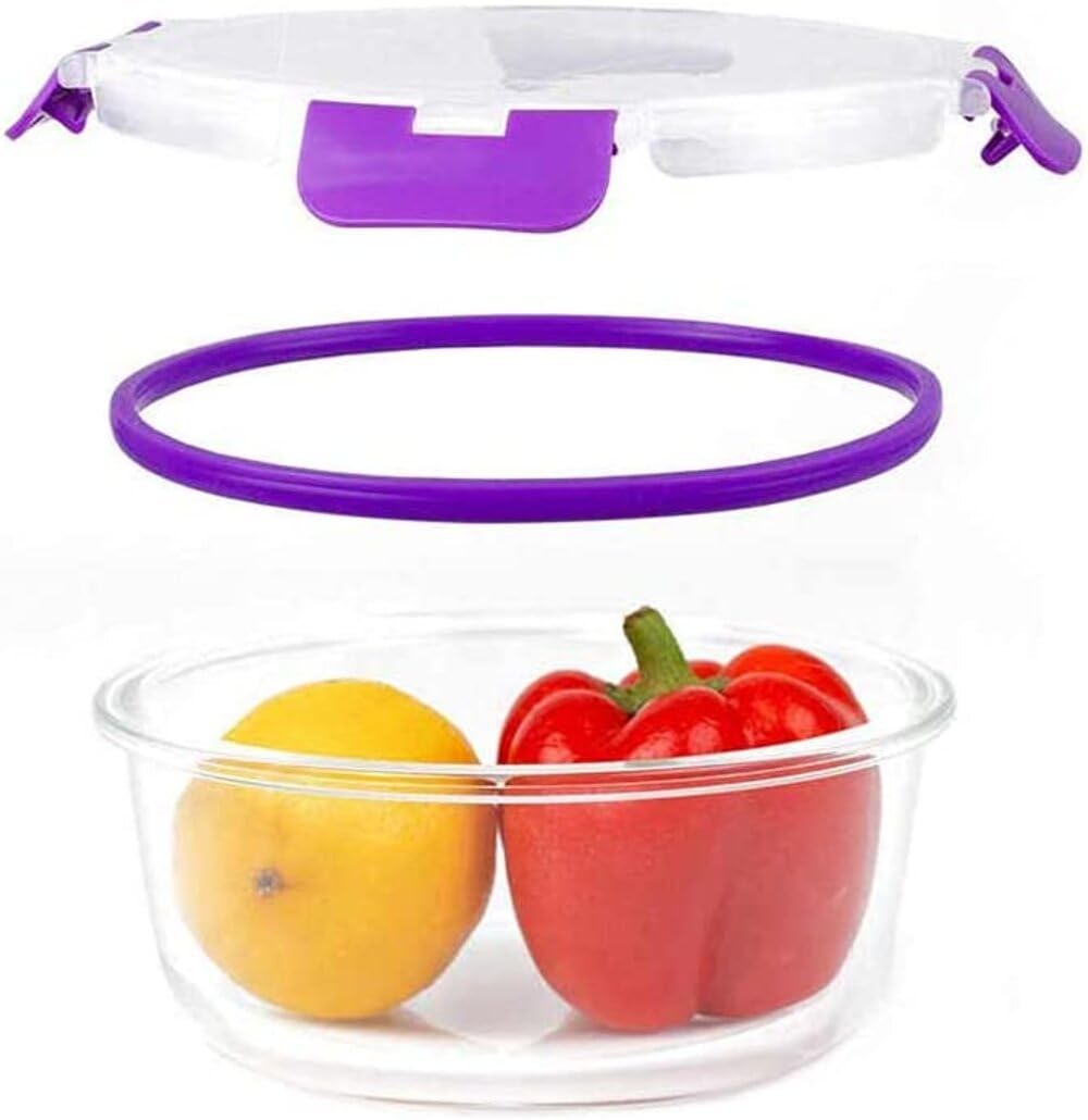 Recamania Recipientes de Cristal Para Alimentos - 24 Piezas (12 recipientes y 12 tapas) - Apto para lavavajillas, Microondas y congelador - a prueba de fugas y sin BPA - Aprobado por la FDA y el FSC