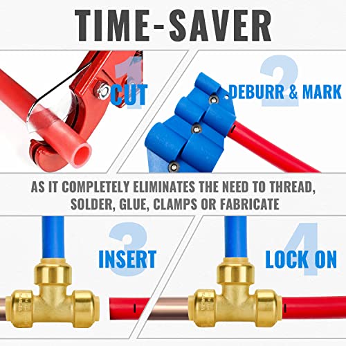 image for SUNGATOR Push Fittings 1/2 inch Bundle, Plumbing Fittings 90 Degree El