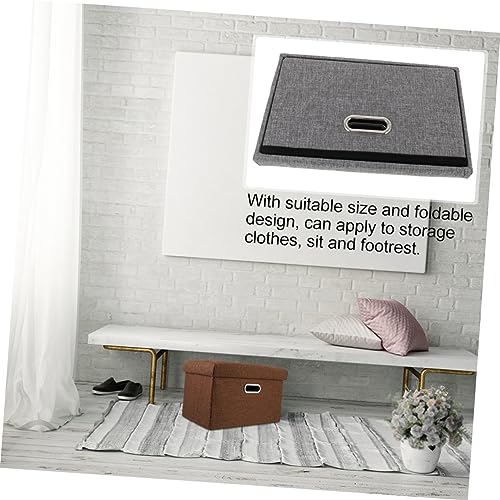 Tabouret avec rangement boîte polyvalente coffre à vêtements - 5