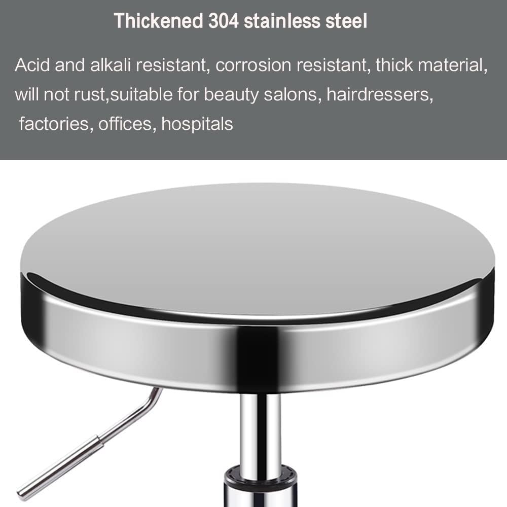 LUXUCURE Heavy Duty Rolling Stool,Lift Swivel Stools Medical Spa Stool with Wheels,Stainless Steel Salon Stool for Laboratory、Barber Shop、Beauty Vanity Makeup,200kg Load