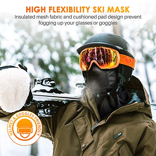 Astroai Ski Mask Windproof Balaclava For Cold Weather, Winter Face Mask Breathable Stretchable For Skiing, Snowboarding & Motorcycle Riding, Full Protection Mask For Men/Women Grey #TOP4