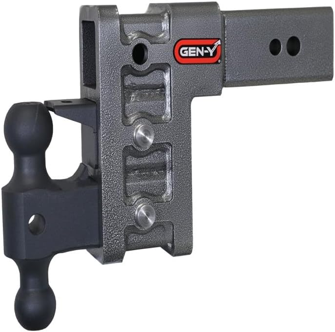 GEN-Y Hitch GH-1723 MEGA-Duty 3" Shank 6" Drop 3.5K TW 32K Hitch and GH-0161 Dual-Ball and GH-0162 Pintle Lock